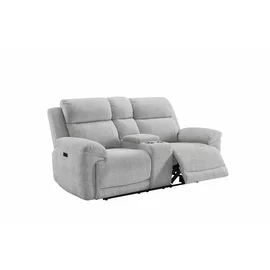 Canapea cu Recliner Electric si Bar, Herbert 2L, 201x97x102 cm,  Stofa, Beige