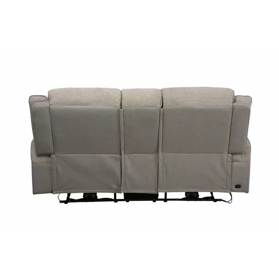 Canapea cu Recliner Electric si Bar, Orso 2RR, 197x98x104 cm, Stofa/Microfibra - Beige picture - 4