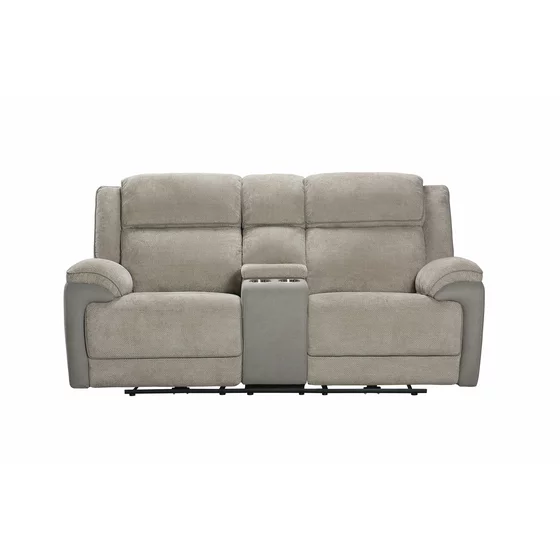 Canapea cu Recliner Electric si Bar, Orso 2RR, 197x98x104 cm, Stofa/Microfibra - Beige picture - 1