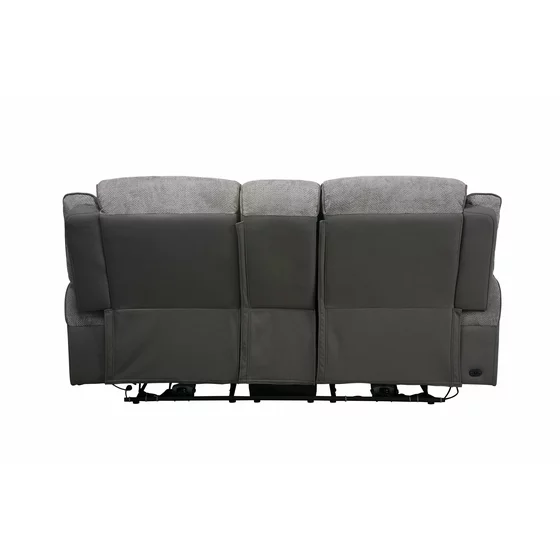 Canapea cu Recliner Electric si Bar, Orso 2RR, 197x98x104 cm, Stofa/Microfibra - Gri picture - 4