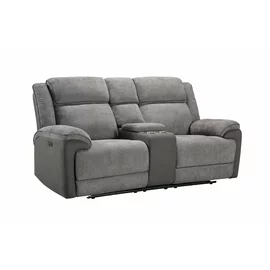 Canapea cu Recliner Electric si Bar, Orso 2RR, 197x98x104 cm, Stofa/Microfibra - Gri