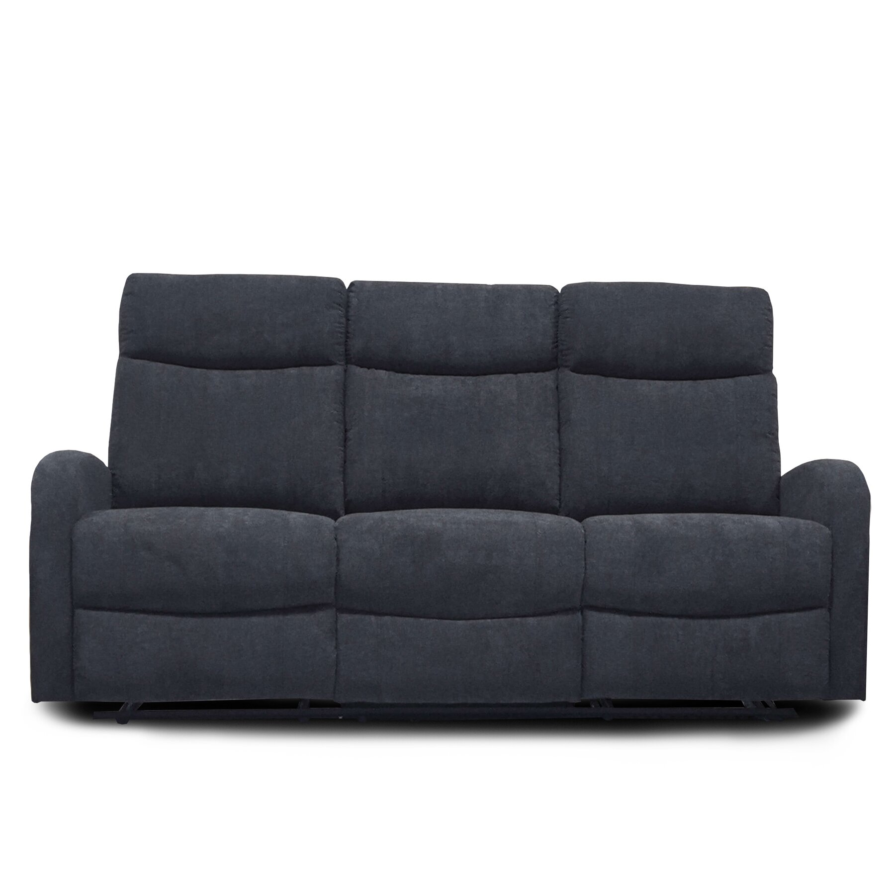 Canapea cu Recliner Karen 3L, 185x100x96 cm, Stofa, Gri Inchis