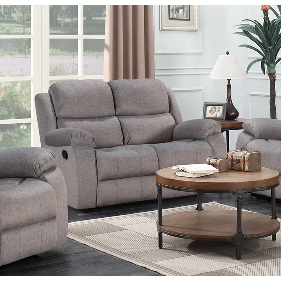 Canapea cu Recliner Tropez 2L, 154x100x94 h cm, Stofa, Gri picture - 1