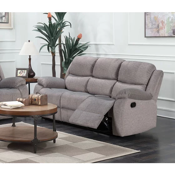 Canapea cu Recliner Tropez 3L, 208x100x94 cm, Stofa, Gri picture - 1