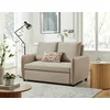 Canapea Extensibila 2 Locuri Amber, 140x86x86 h cm, Catifea, Maro picture - 1