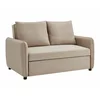 Canapea Extensibila 2 Locuri Amber, 140x86x86 h cm, Catifea, Maro picture - 2
