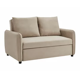 Canapea Extensibila 2 Locuri Amber, 140x86x86 h cm, Catifea, Maro