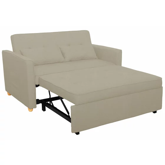Canapea Extensibila 2 Locuri Karoi, 138x89x80.5 h cm, Stofa, Beige picture - 2