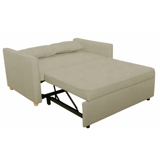 Canapea Extensibila 2 Locuri Karoi, 138x89x80.5 h cm, Stofa, Beige picture - 4