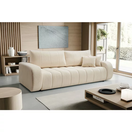 Canapea Extensibila Ballo, 248x105x88 cm, Stofa - Crem picture - 1