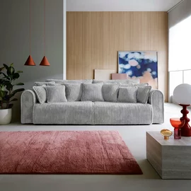 Canapea Extensibila Big Buddy Extra Large, 302x130x92 cm, Suprafata Pentru Dormit - 182x244 cm, Stofa - Gri Deschis