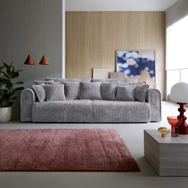 Canapea Extensibila Big Buddy Extra Large, 302x130x92 cm, Suprafata Pentru Dormit - 182x244 cm, Stofa - Gri Metalic