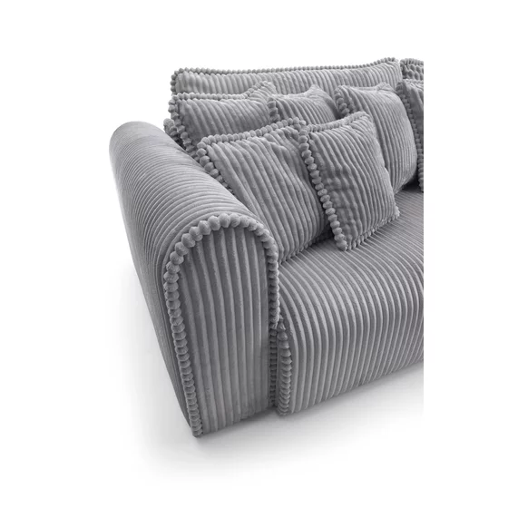 Canapea Extensibila Big Buddy Extra Large, 302x130x92 cm, Suprafata Pentru Dormit - 182x244 cm, Stofa - Gri Metalic picture - 11