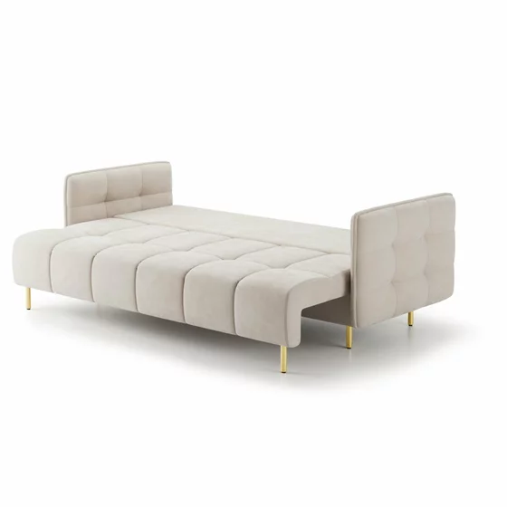 Canapea Extensibila Cavola Gold, 222x94x92 cm, Catifea Magic Velvet 2274 - Beige picture - 2