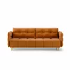 Canapea Extensibila Cavola Gold, 222x94x92 cm, Catifea Magic Velvet 2286 - Portocaliu picture - 1
