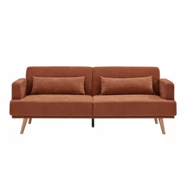 Canapea Extensibila Cherry, 214x86x83 cm, Stofa, Maro