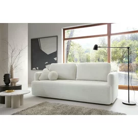 Canapea Extensibila Cloud, 227x105x92 cm, Stofa, Crem