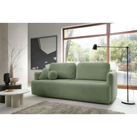 Canapea Extensibila Cloud, 227x105x92 cm, Stofa, Verde Mint