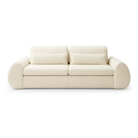 Canapea Extensibila Cube, 274x125x72/90 cm, Suprafata de Dormit Extra Large, Stofa, Crem picture - 1