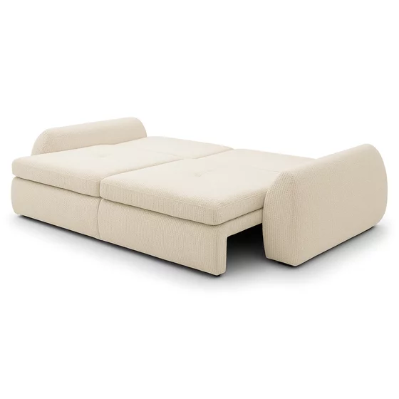 Canapea Extensibila Cube, 274x125x72/90 cm, Suprafata de Dormit Extra Large, Stofa, Crem picture - 2