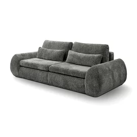 Canapea Extensibila Cube, 274x125x72/90 cm, Suprafata de Dormit Extra Large, Stofa, Gri