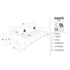 Canapea Extensibila Dante, 241x101x88 cm, Stofa, Antracit picture - 4