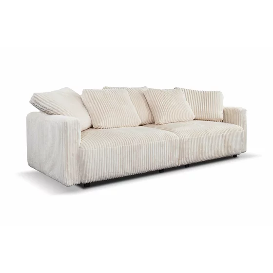 Canapea Extensibila Espania, 257x108x94 cm, Stofa Raiata, Crem picture - 3