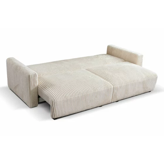 Canapea Extensibila Espania, 257x108x94 cm, Stofa Raiata, Crem picture - 7