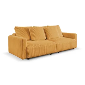 Canapea Extensibila Espania, 257x108x94 cm, Stofa Raiata, Curry