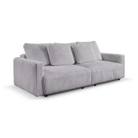 Canapea Extensibila Espania, 257x108x94 cm, Stofa Raiata, Gri Deschis picture - 1