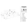Canapea Extensibila Espania, 257x108x94 cm, Stofa Raiata, Gri Deschis picture - 3