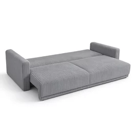 Canapea Extensibila Espania, 257x108x94 cm, Stofa Raiata, Gri Deschis