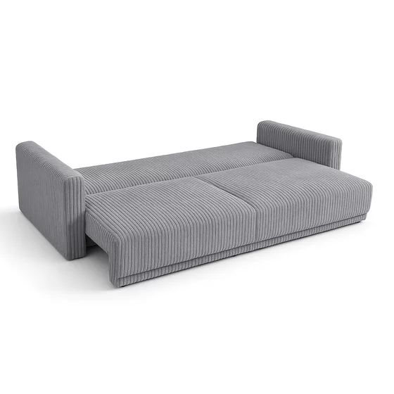 Canapea Extensibila Espania, 257x108x94 cm, Stofa Raiata, Gri Deschis picture - 2