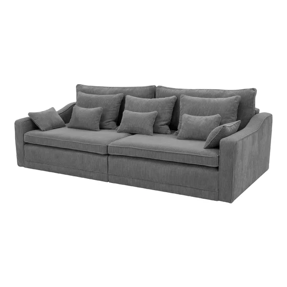 Canapea Extensibila Evora Extra Large, 276x137x71/92 cm, Stofa Lincoln 90 Gri Inchis picture - 2
