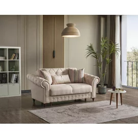 Canapea Extensibila Ibiza 2L, 170x85x91 cm, Stofa, Crem