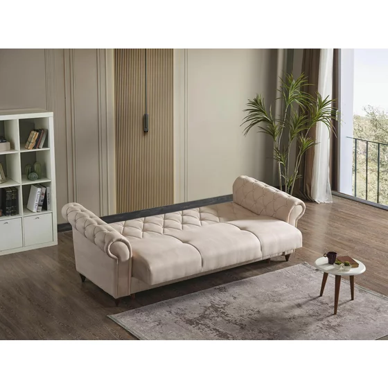 Canapea Extensibila Ibiza 3L, 238x85x91 cm, Stofa, Crem picture - 2