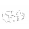 Canapea Extensibila London, 240x112x100 cm, Stofa Gri picture - 4