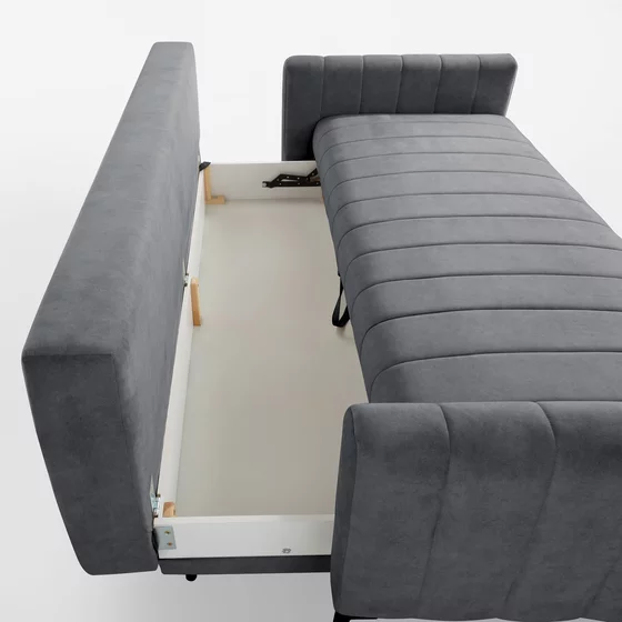 Canapea Extensibila Marion, 221x102x92 cm, Stofa Gri picture - 6