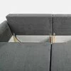 Canapea Extensibila Mevi Extra Large, 240x120x90 cm, Stofa Gri Inchis picture - 5