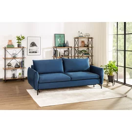Canapea Extensibila Midori, 224x105x89, Stofa, Albastra