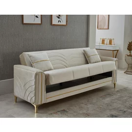 Canapea Extensibila Montero, 233х85х90 cm, Catifea, Crem