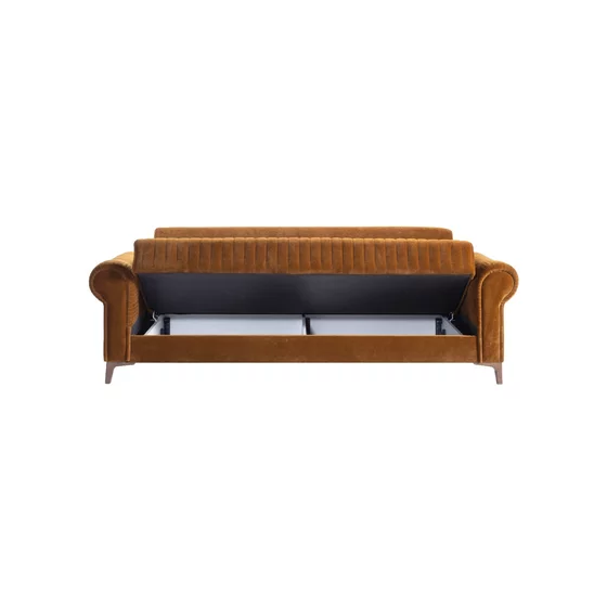 Canapea Extensibila Monza,  232x96x84 cm, Catifea, Maro picture - 2