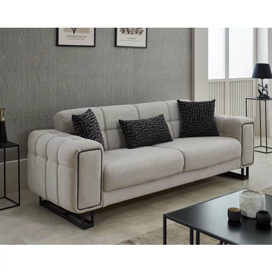 Canapea Extensibila Nero, 234x78x82 cm, Stofa Gri picture - 1