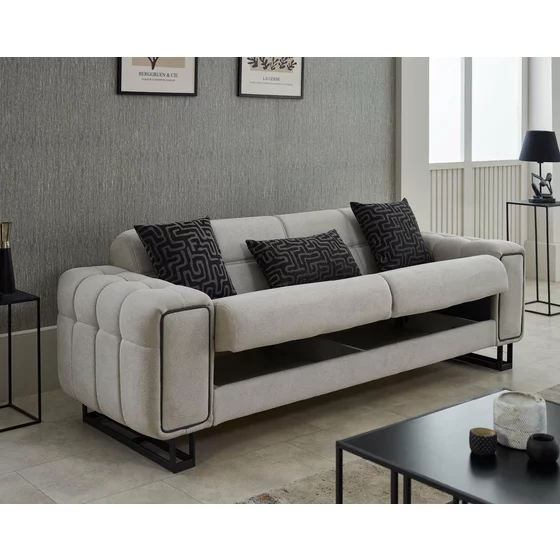 Canapea Extensibila Nero, 234x78x82 cm, Stofa Gri picture - 2