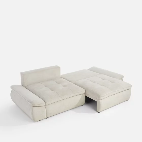 Canapea Extensibila Nube Big, 263x122x95 cm, Stofa Artico Beige Deschis picture - 3