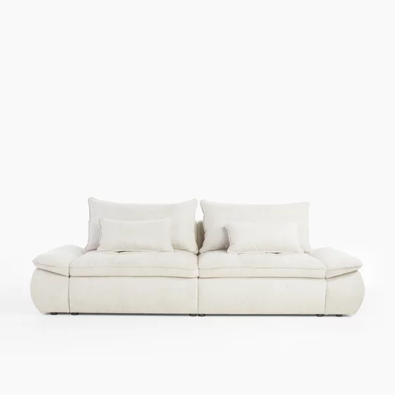 Canapea Extensibila Nube Big, 263x122x95 cm, Stofa Artico Beige Deschis picture - 1