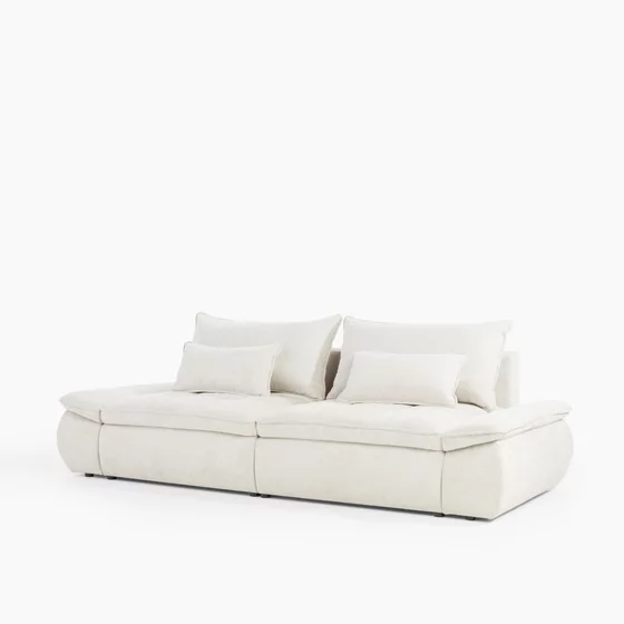 Canapea Extensibila Nube Big, 263x122x95 cm, Stofa Artico Beige Deschis picture - 2