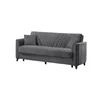 Canapea Extensibila Pervane, 3 Locuri, 215x78x98 cm, stofa tip catifea gri picture - 1