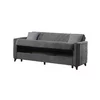 Canapea Extensibila Pervane, 3 Locuri, 215x78x98 cm, stofa tip catifea gri picture - 2