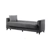Canapea Extensibila Pervane, 3 Locuri, 215x78x98 cm, stofa tip catifea gri picture - 3